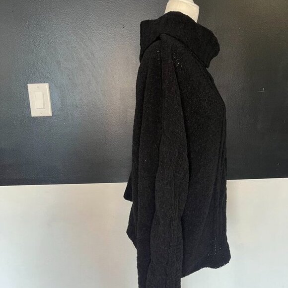 Seven7 Black Chunky Knit Cowl Neck Sweater XL - Picture 7 of 15